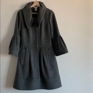 Diane Von Furstenberg | DVF grey bell sleeve coat wool blend